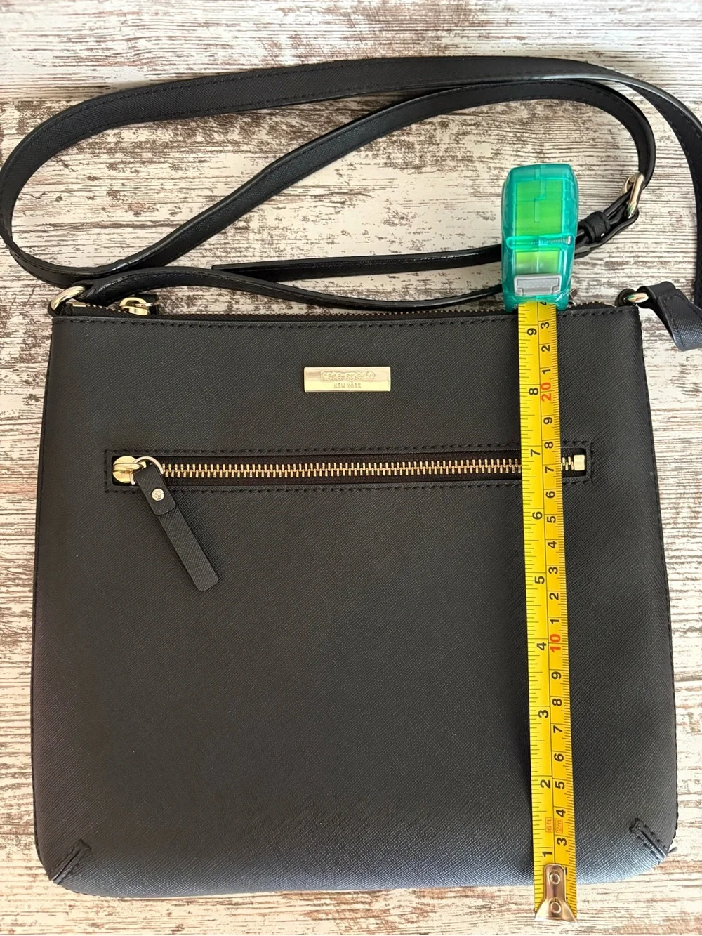 kate spade Black Saffiano Crossbody with Front Zip